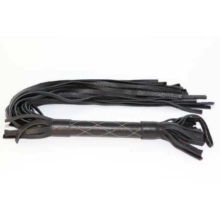 Кожаная плеть с белой строчкой 45 см